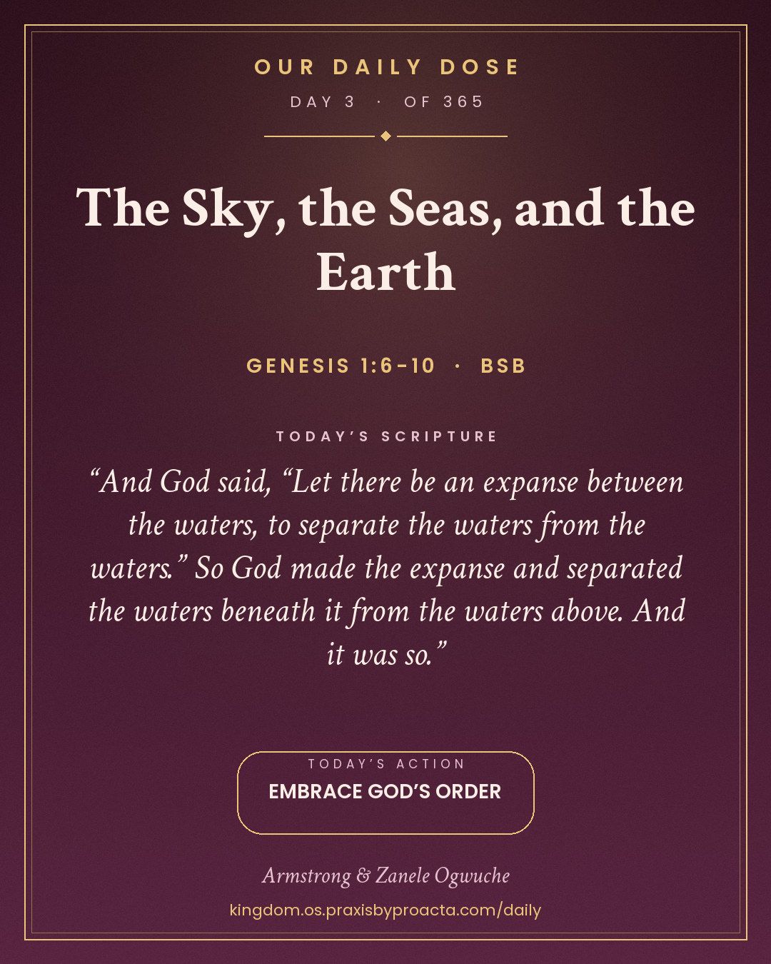 The Sky, the Seas, and the Earth, Genesis 1:6-10
