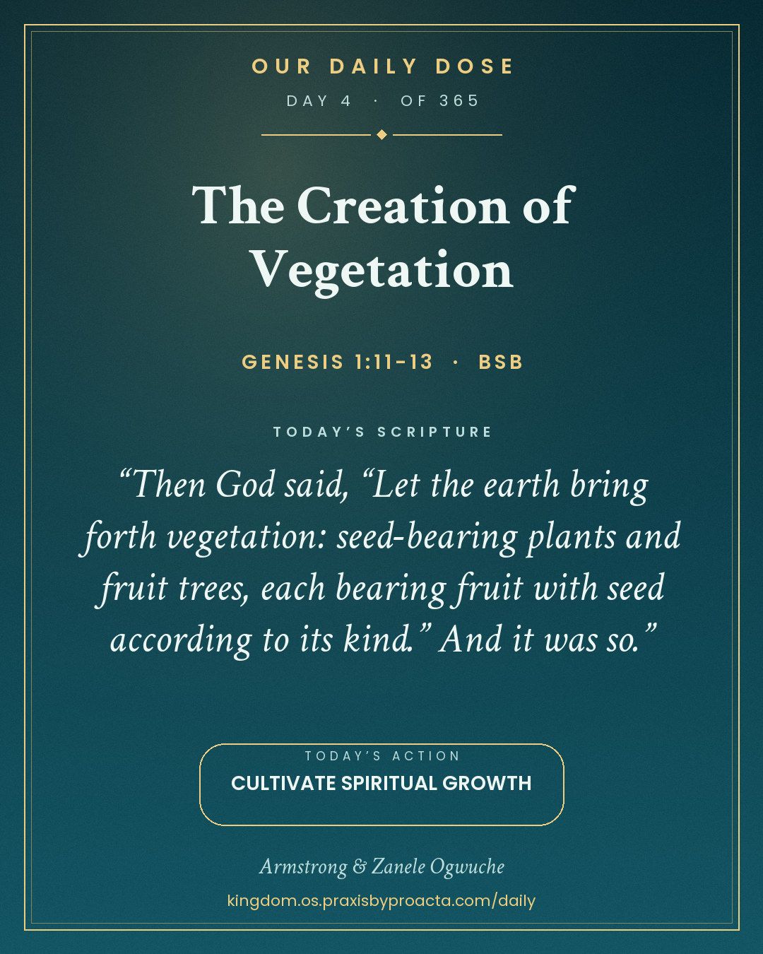 The Creation of Vegetation, Genesis 1:11-13