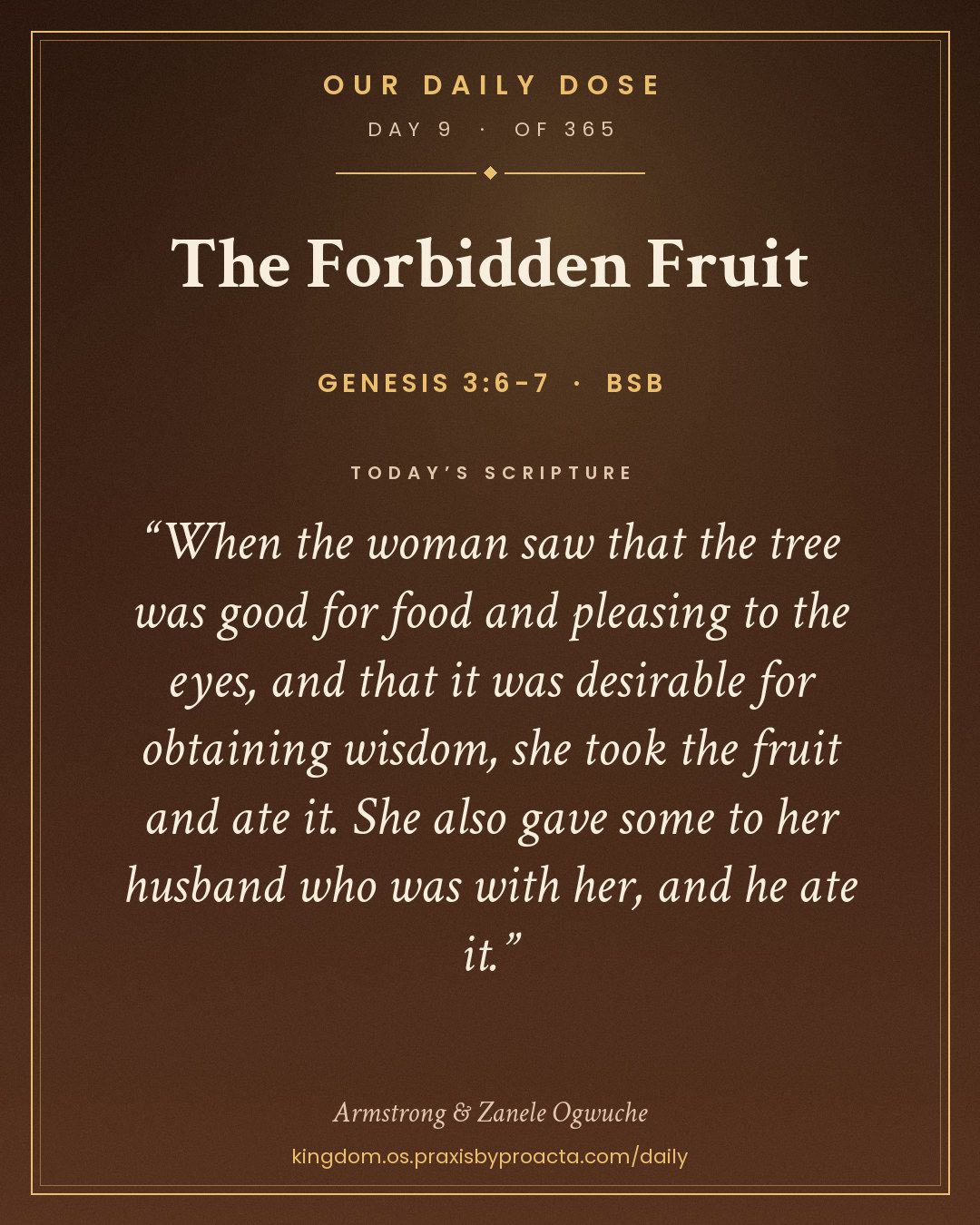 The Forbidden Fruit, Genesis 3:6-7