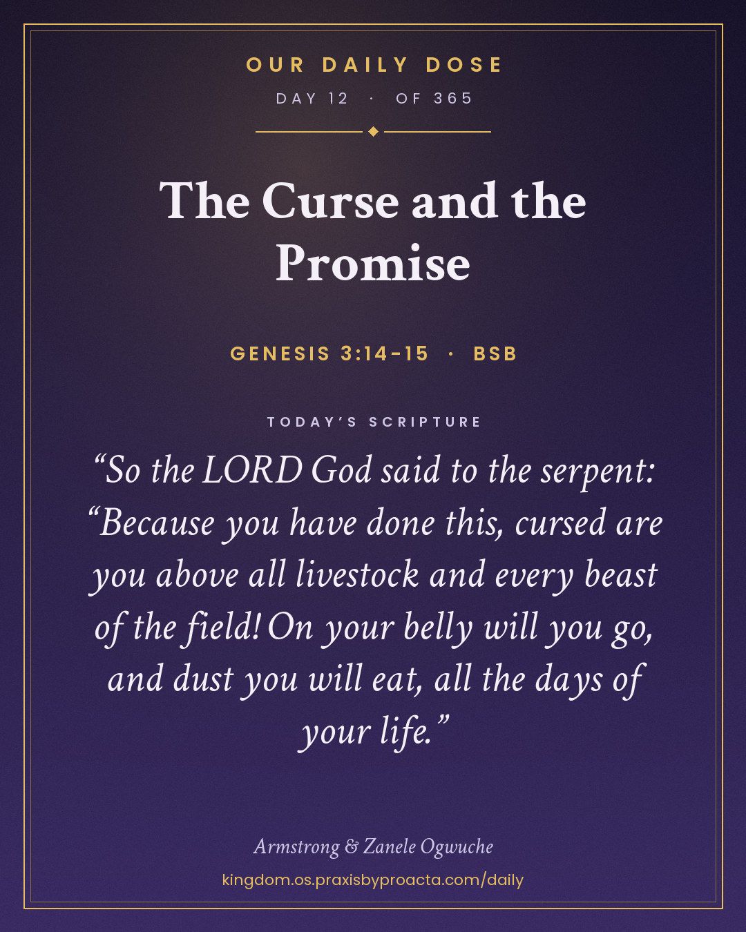The Curse and the Promise, Genesis 3:14-15