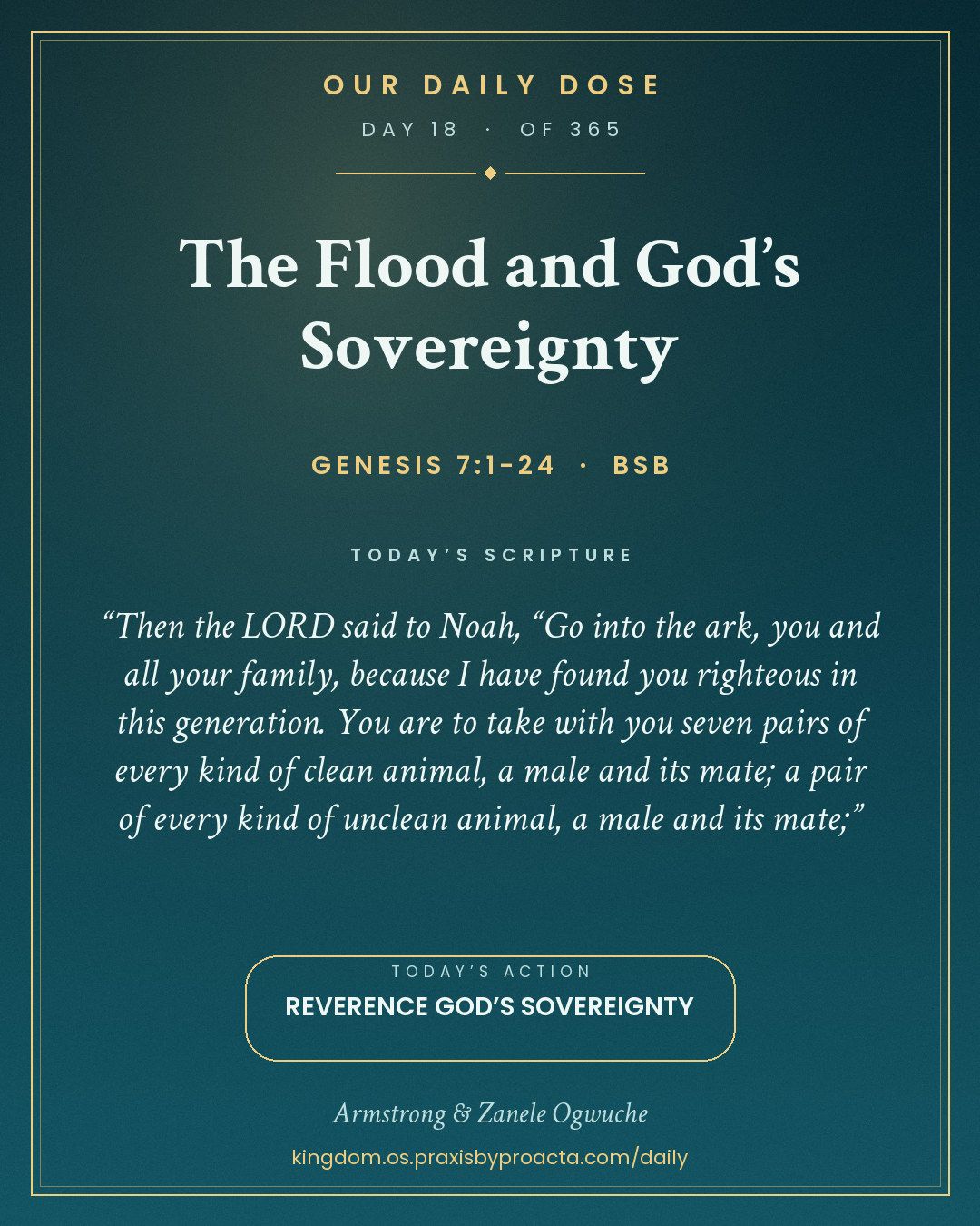 The Flood and God’s Sovereignty, Genesis 7:1-24