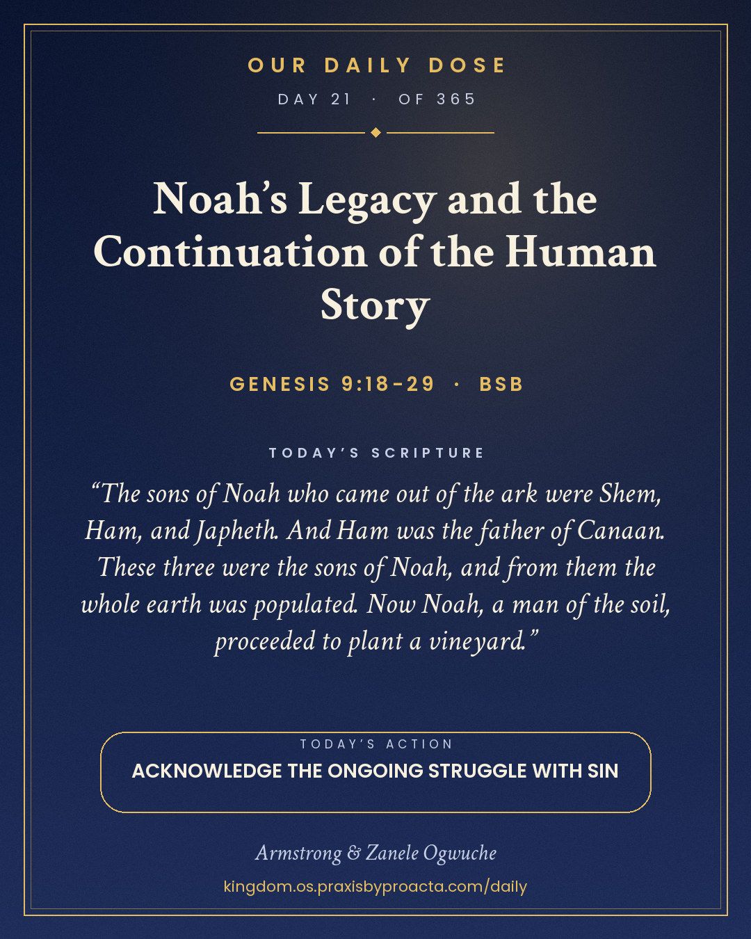 Noah’s Legacy and the Continuation of the Human Story, Genesis 9:18-29