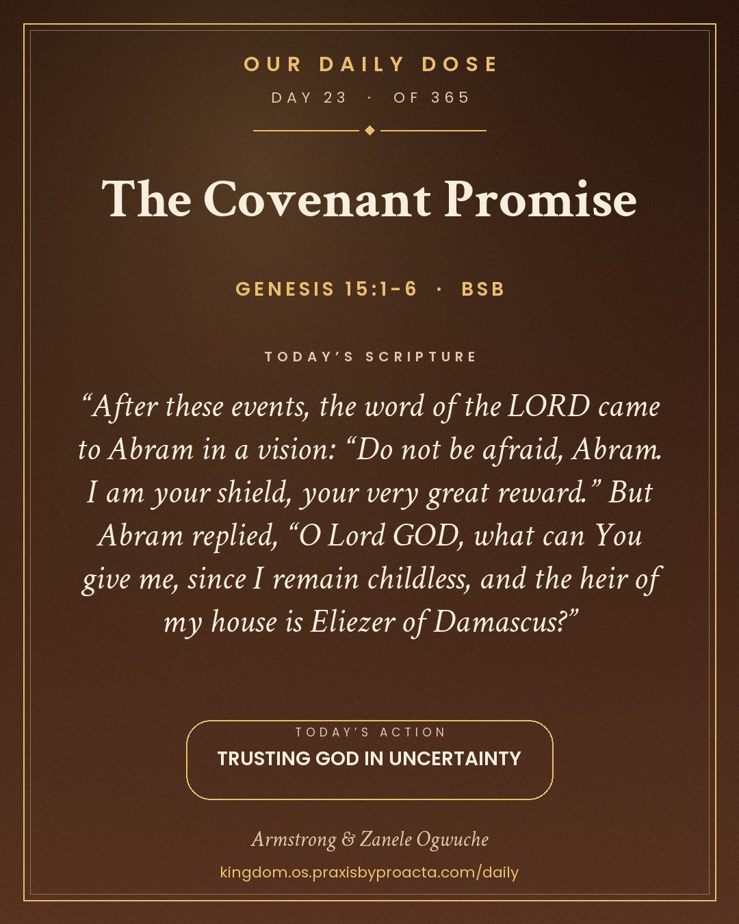 The Covenant Promise, Genesis 15:1-6