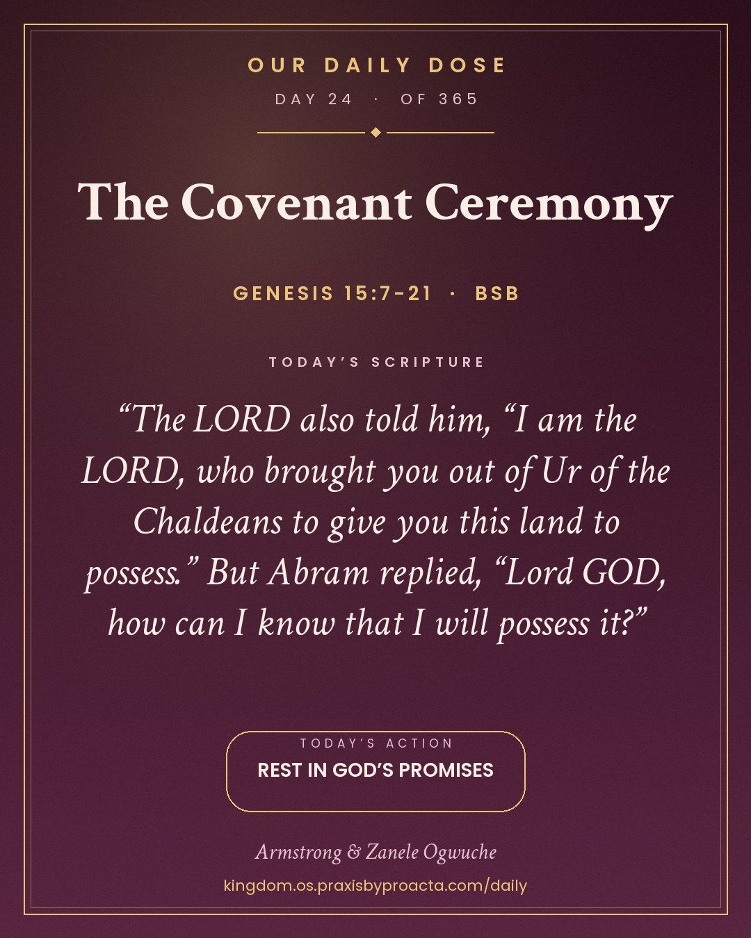 The Covenant Ceremony, Genesis 15:7-21