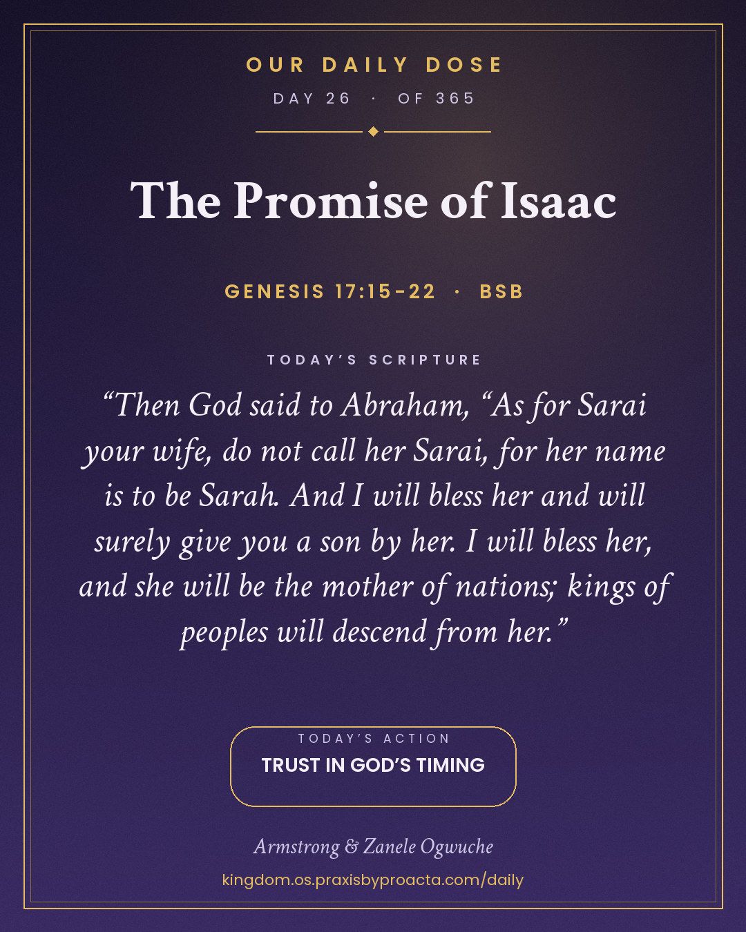 The Promise of Isaac, Genesis 17:15-22