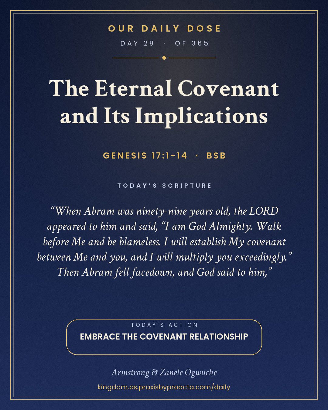 The Eternal Covenant and Its Implications, Genesis 17:1-14