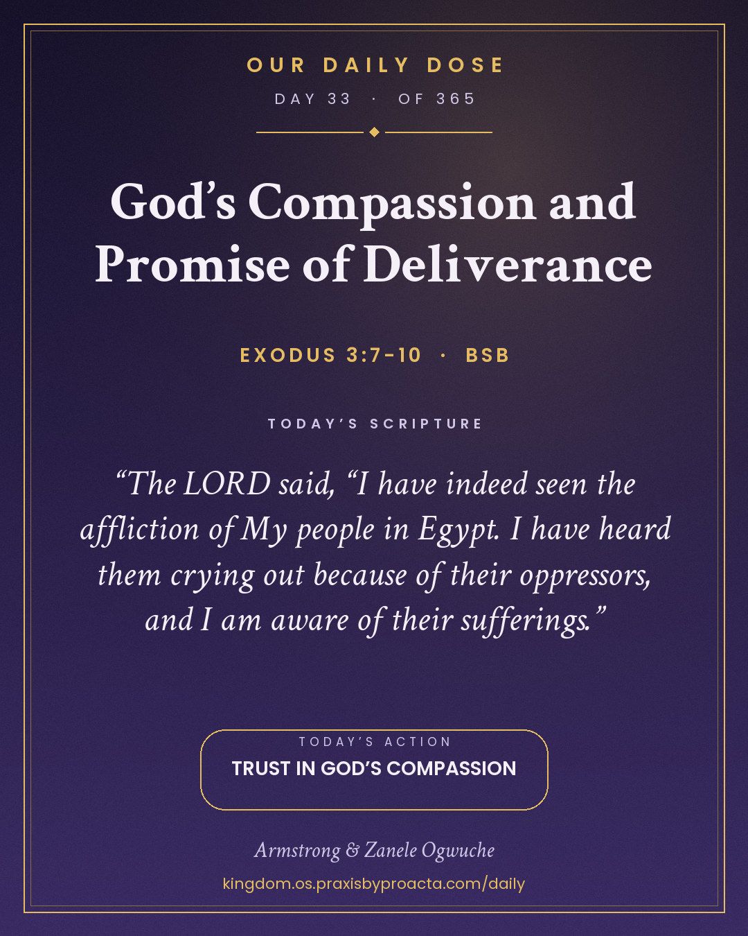 God’s Compassion and Promise of Deliverance, Exodus 3:7-10