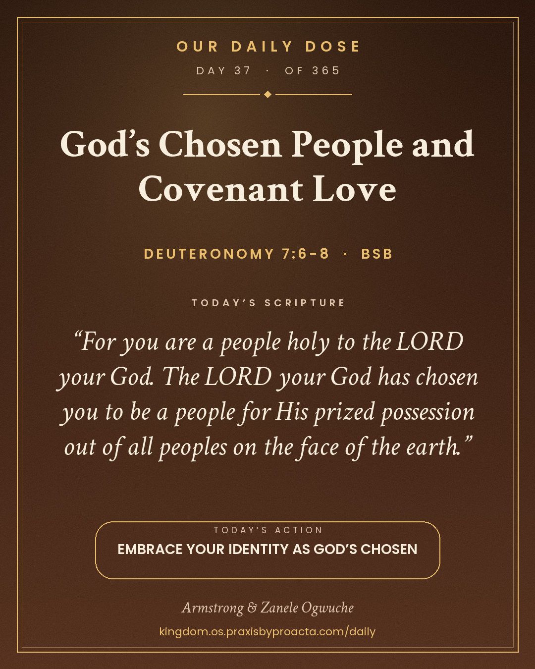 God’s Chosen People and Covenant Love, Deuteronomy 7:6-8