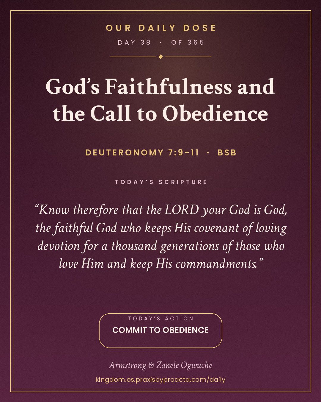God’s Faithfulness and the Call to Obedience, Deuteronomy 7:9-11