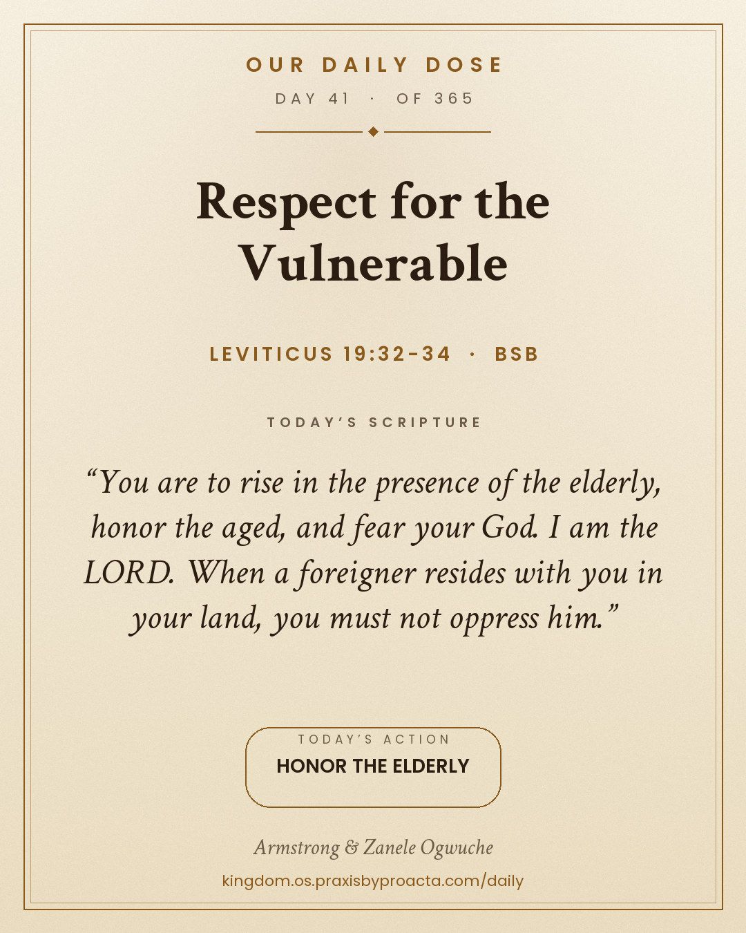 Respect for the Vulnerable, Leviticus 19:32-34