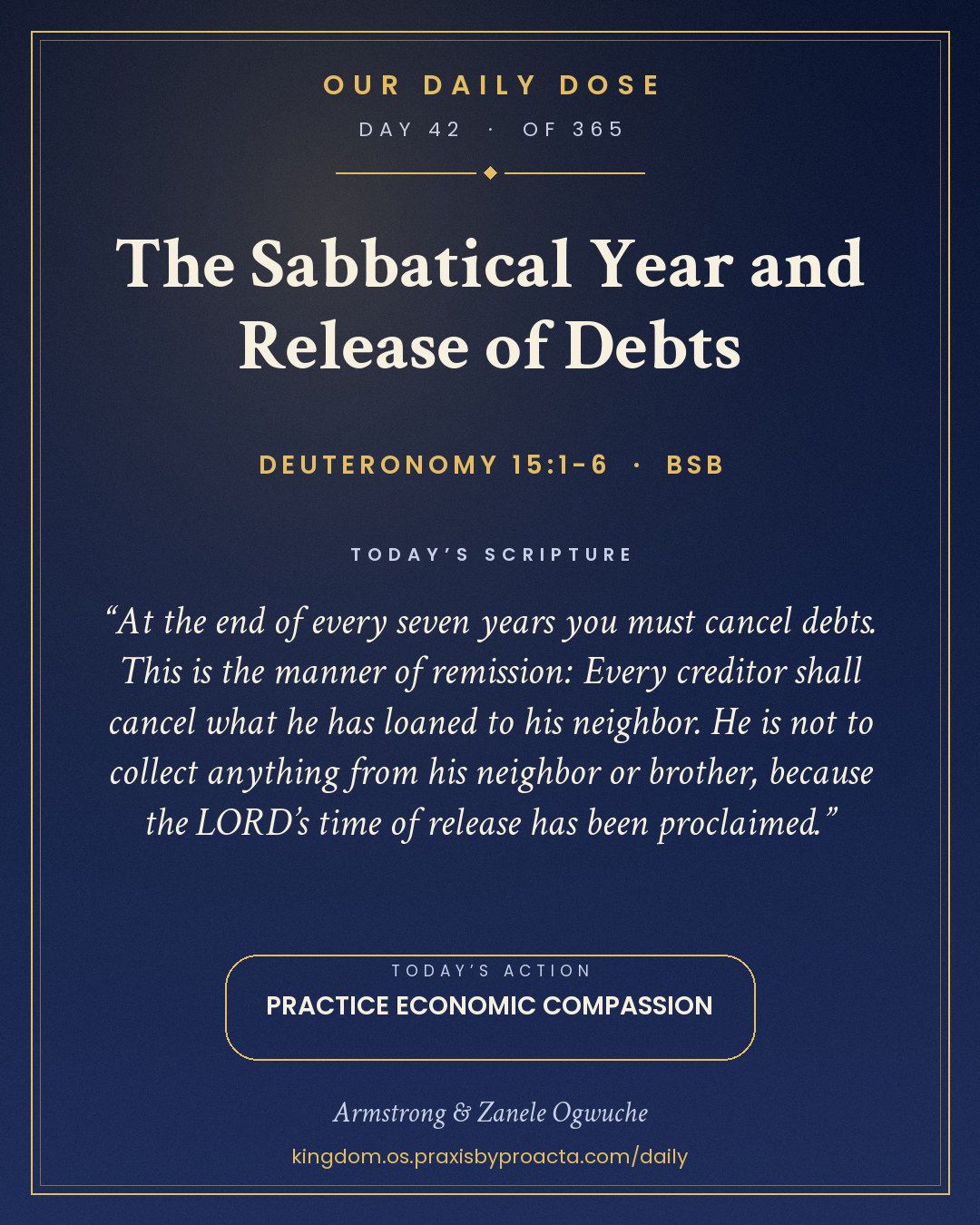 The Sabbatical Year and Release of Debts, Deuteronomy 15:1-6