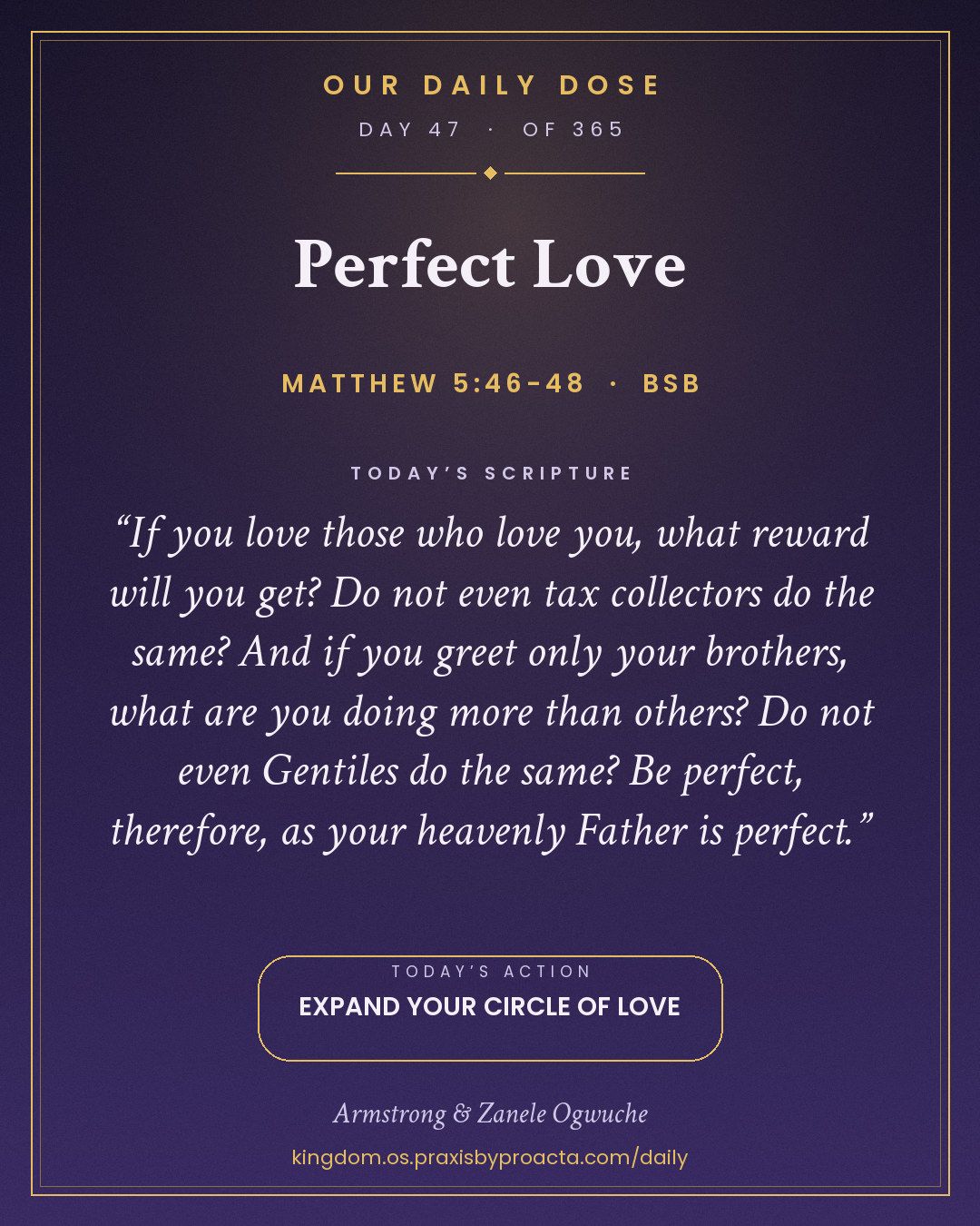 Perfect Love, Matthew 5:46-48
