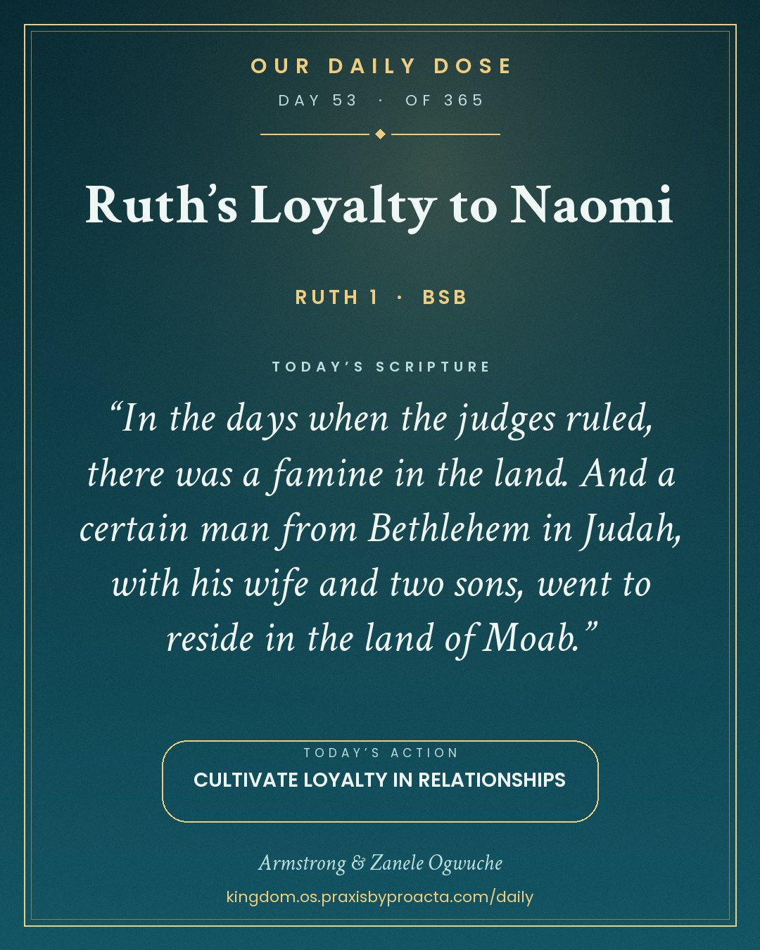 Ruth’s Loyalty to Naomi, Ruth 1