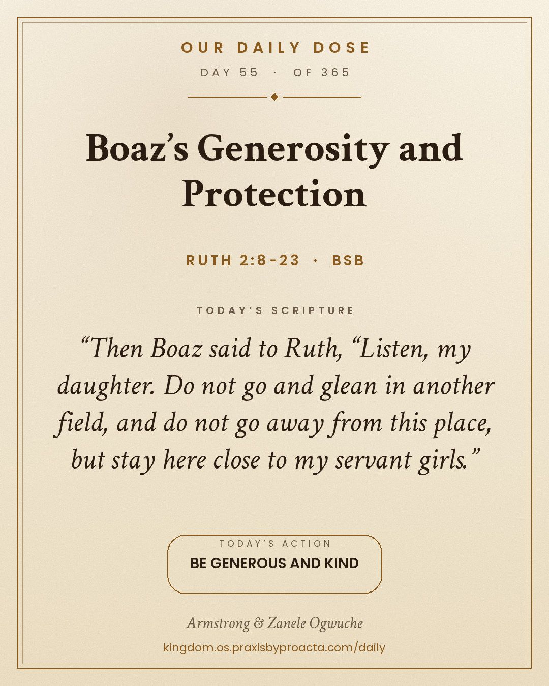 Boaz’s Generosity and Protection, Ruth 2:8-23