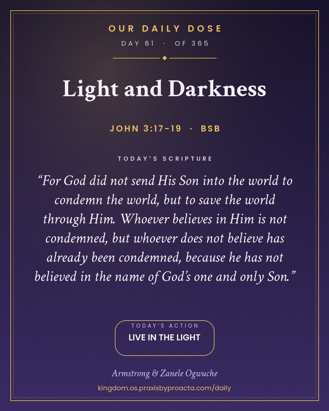 Light and Darkness, John 3:17-19