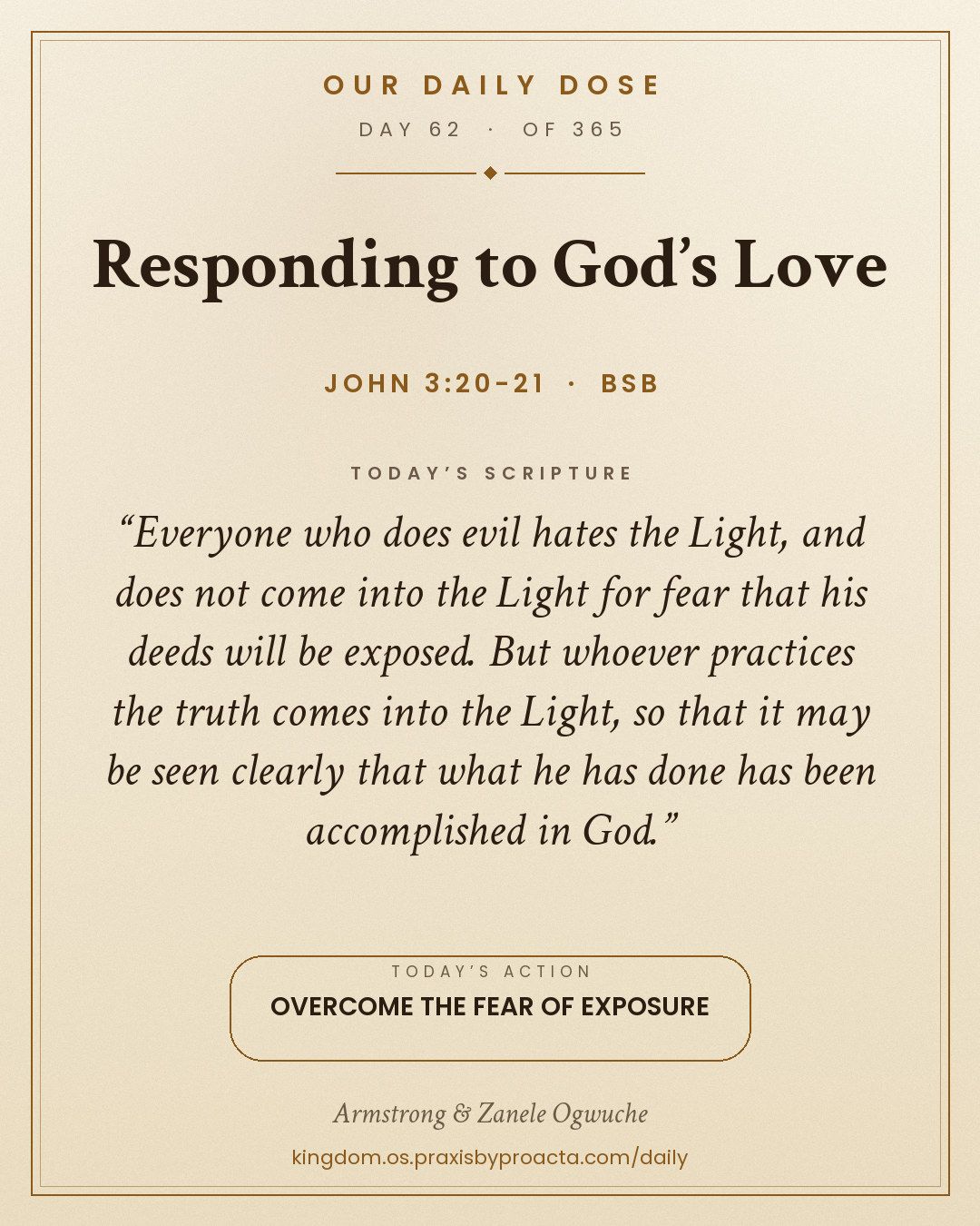 Responding to God’s Love, John 3:20-21