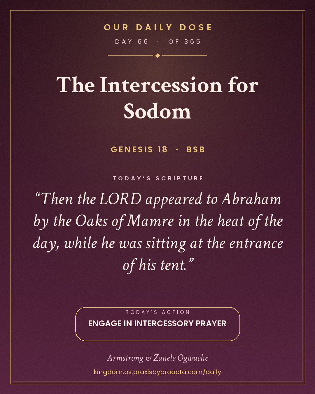 The Intercession for Sodom, Genesis 18