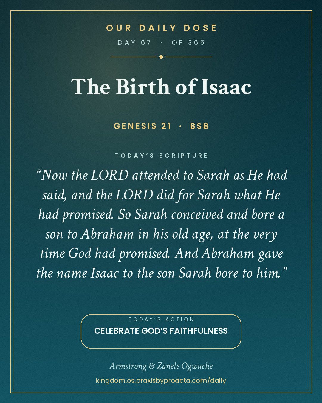 The Birth of Isaac, Genesis 21