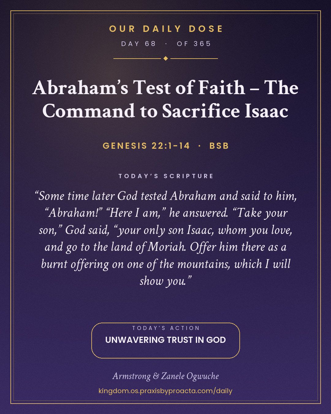 Abraham’s Test of Faith – The Command to Sacrifice Isaac, Genesis 22:1-14
