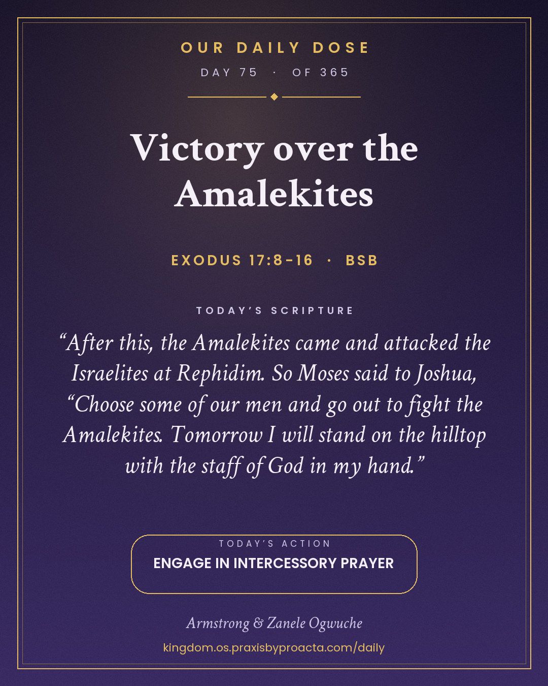 Victory over the Amalekites, Exodus 17:8-16