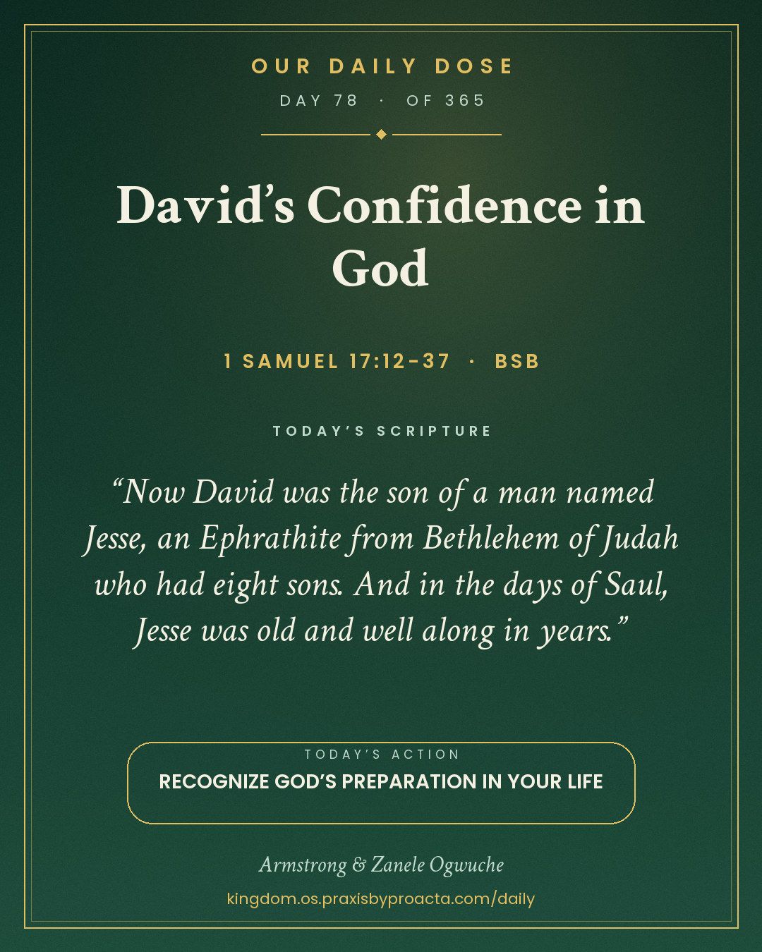 David’s Confidence in God, 1 Samuel 17:12-37