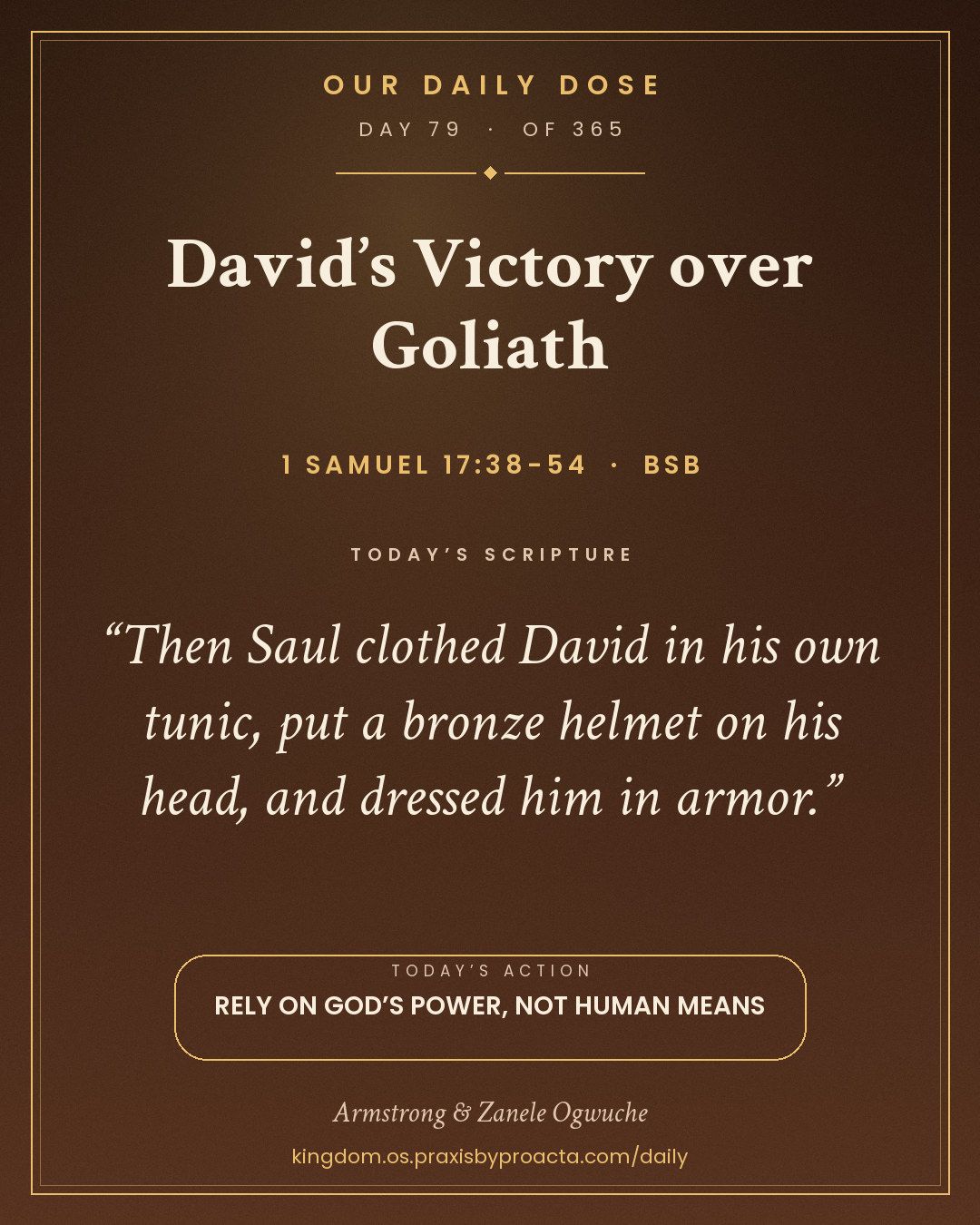 David’s Victory over Goliath, 1 Samuel 17:38-54