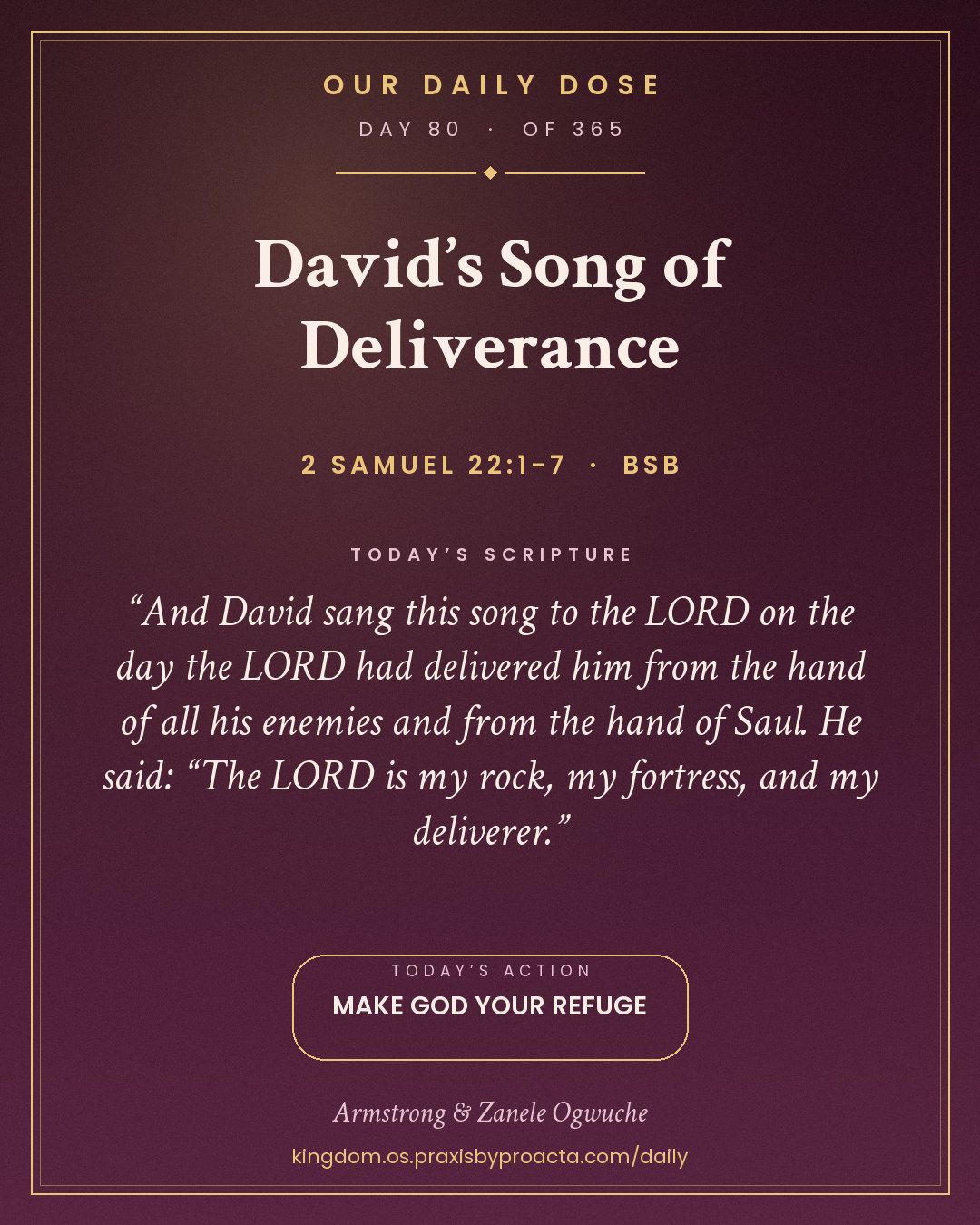 David’s Song of Deliverance, 2 Samuel 22:1-7