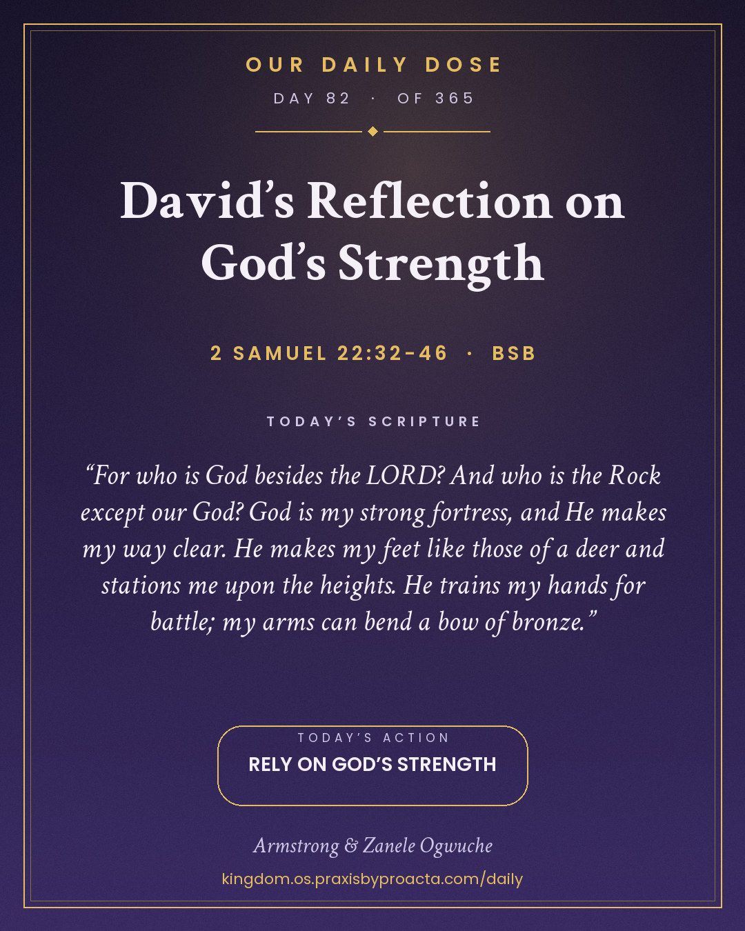 David’s Reflection on God’s Strength, 2 Samuel 22:32-46