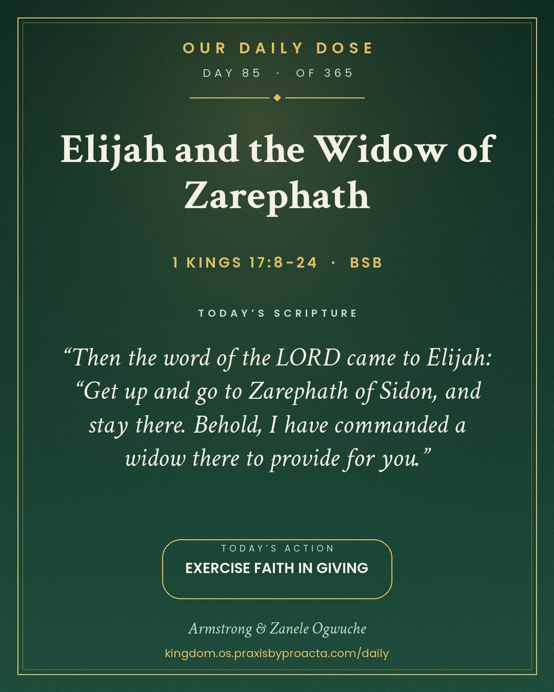 Elijah and the Widow of Zarephath, 1 Kings 17:8-24
