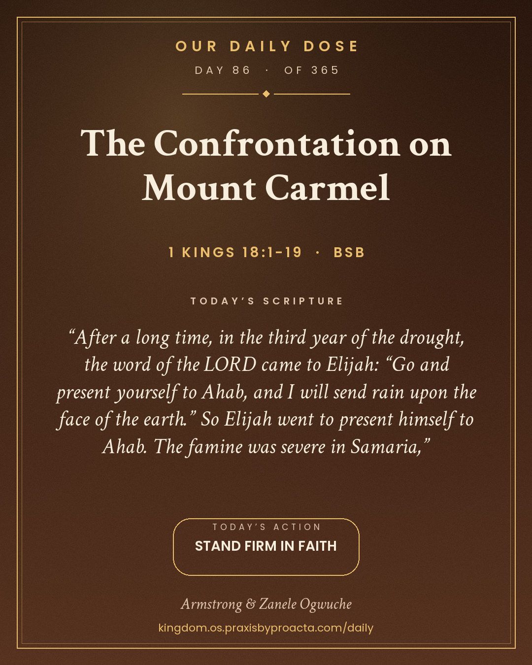 The Confrontation on Mount Carmel, 1 Kings 18:1-19