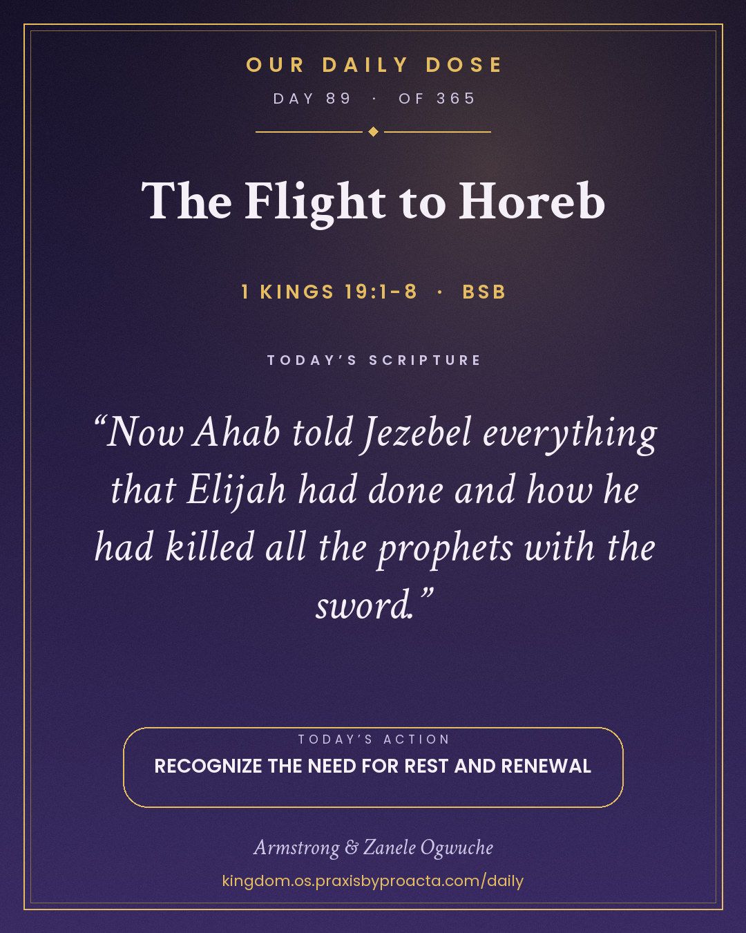 The Flight to Horeb, 1 Kings 19:1-8