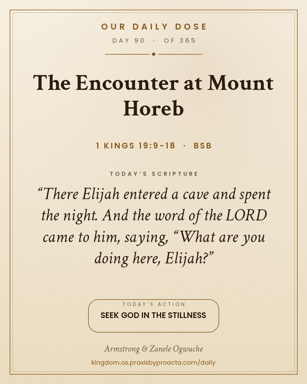 The Encounter at Mount Horeb, 1 Kings 19:9-18