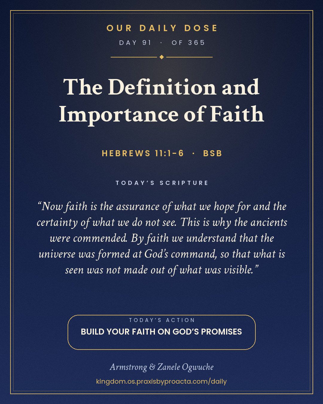 The Definition and Importance of Faith, Hebrews 11:1-6
