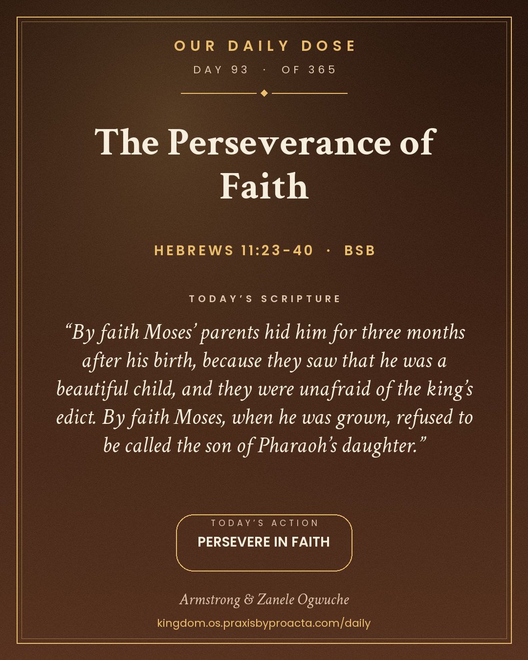The Perseverance of Faith, Hebrews 11:23-40