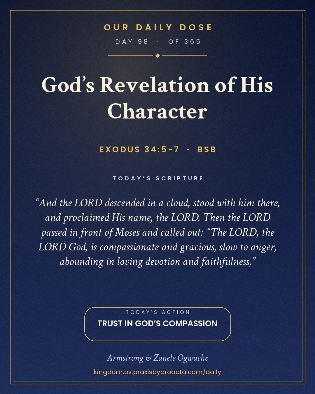 God’s Revelation of His Character, Exodus 34:5-7