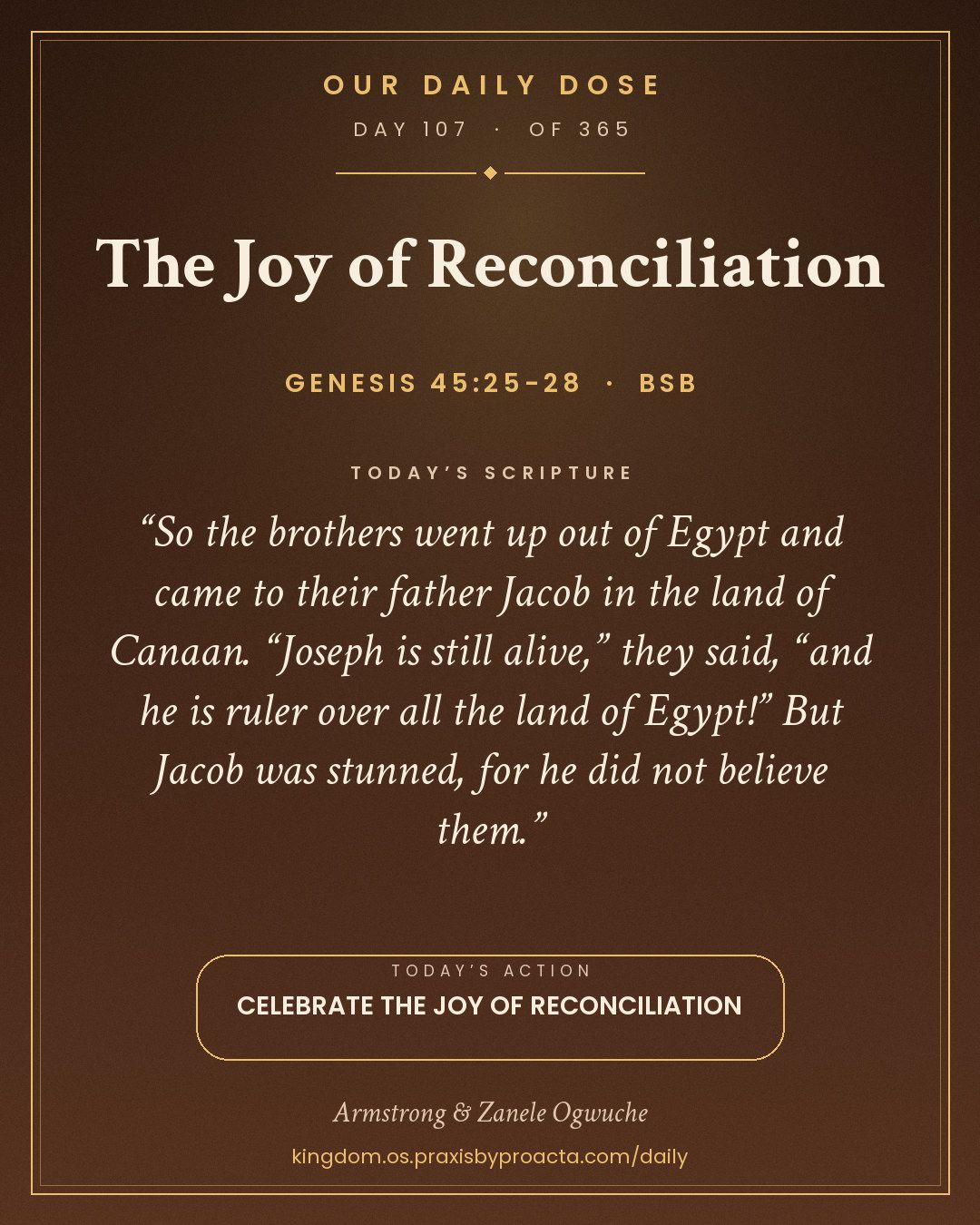 The Joy of Reconciliation, Genesis 45:25-28