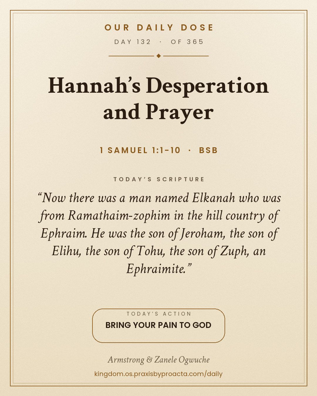 Hannah’s Desperation and Prayer, 1 Samuel 1:1-10
