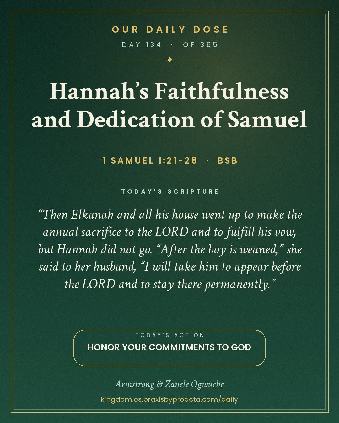 Hannah’s Faithfulness and Dedication of Samuel, 1 Samuel 1:21-28