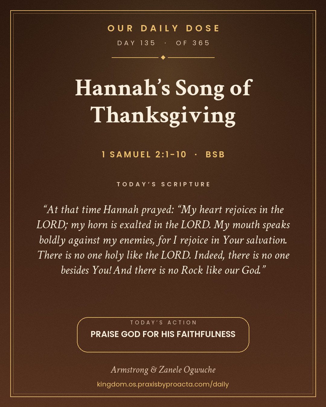 Hannah’s Song of Thanksgiving, 1 Samuel 2:1-10