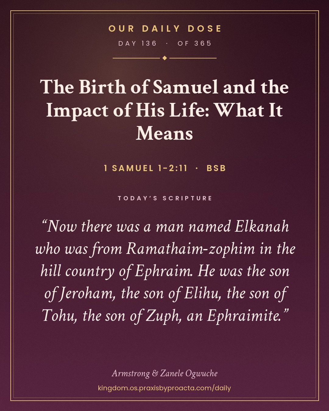 The Birth of Samuel and the Impact of His Life: What It Means, 1 Samuel 1-2:11
