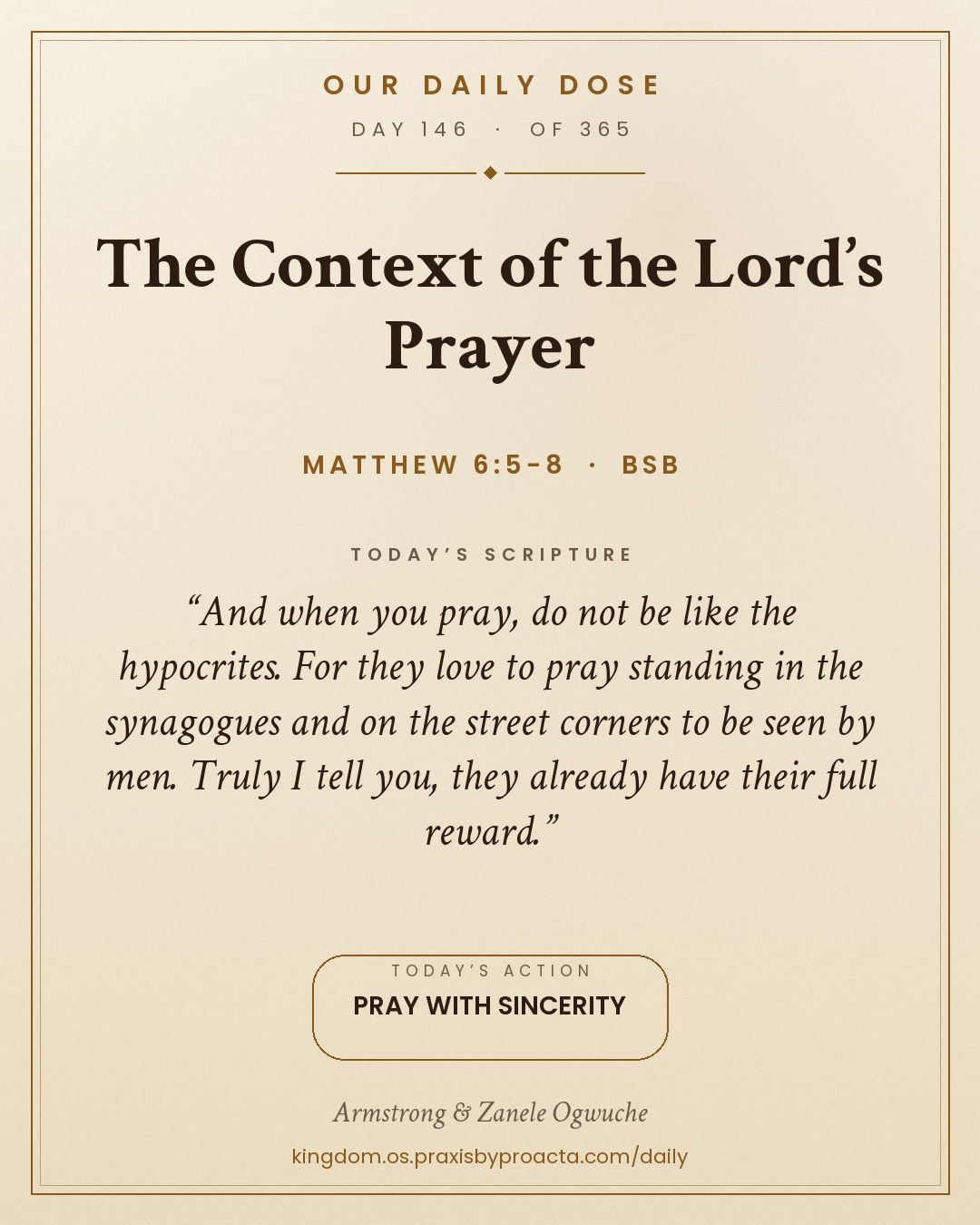The Context of the Lord’s Prayer, Matthew 6:5-8