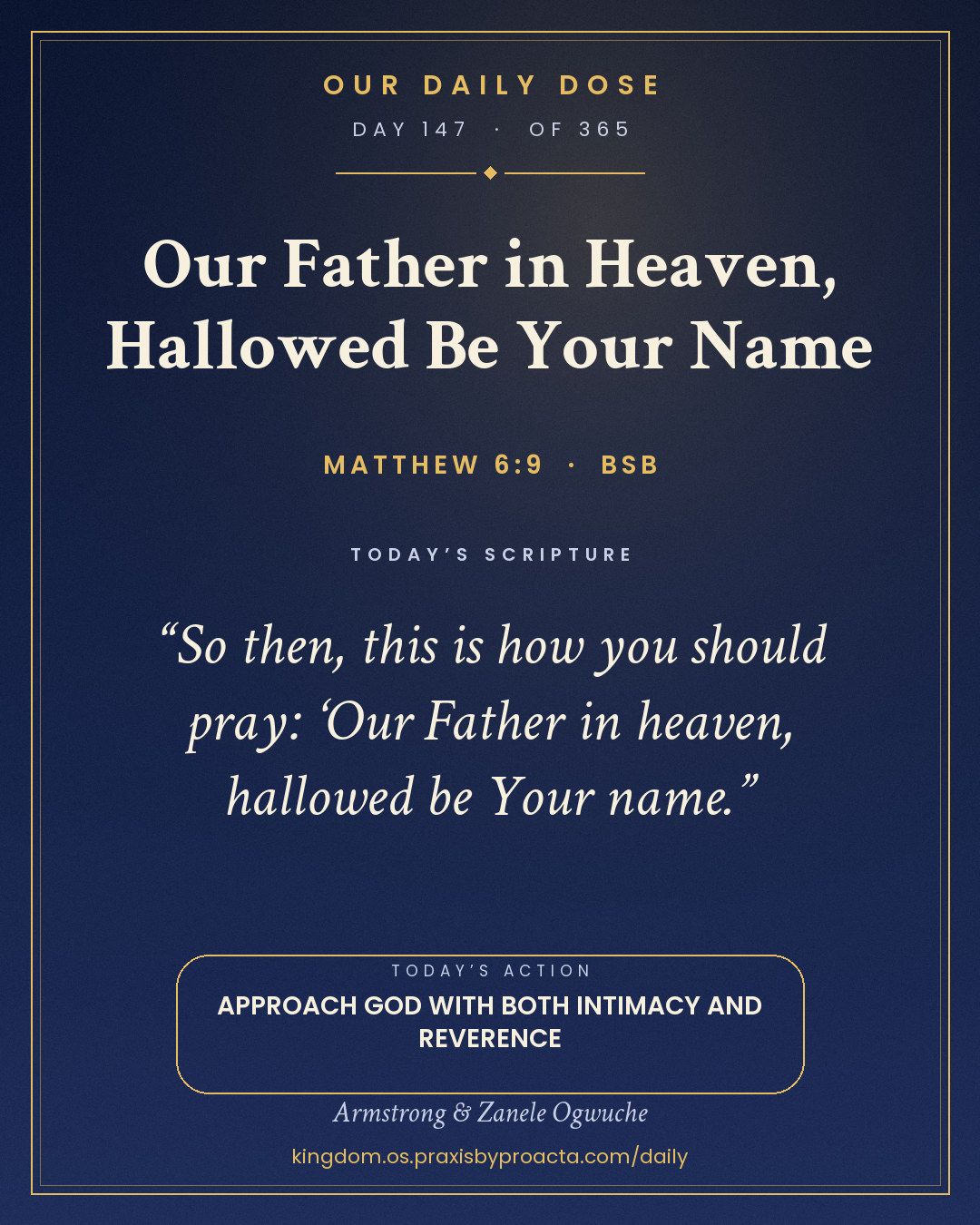 Our Father in Heaven, Hallowed Be Your Name, Matthew 6:9