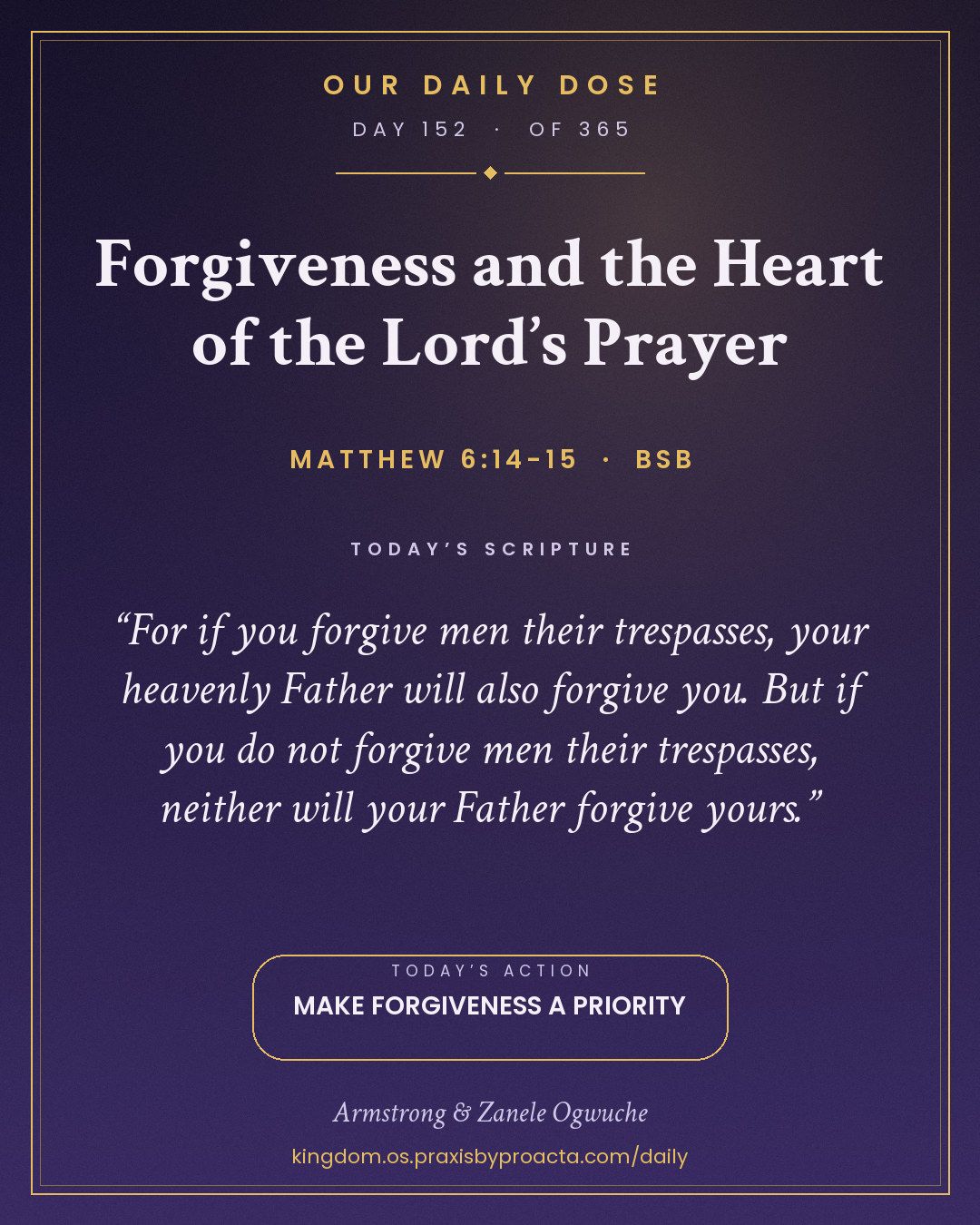 Forgiveness and the Heart of the Lord’s Prayer, Matthew 6:14-15