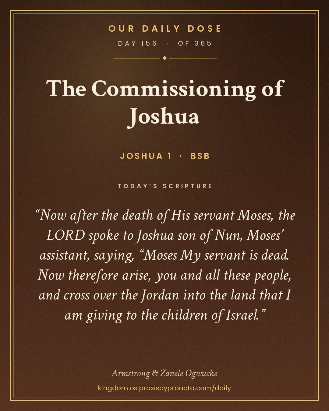 The Commissioning of Joshua, Joshua 1