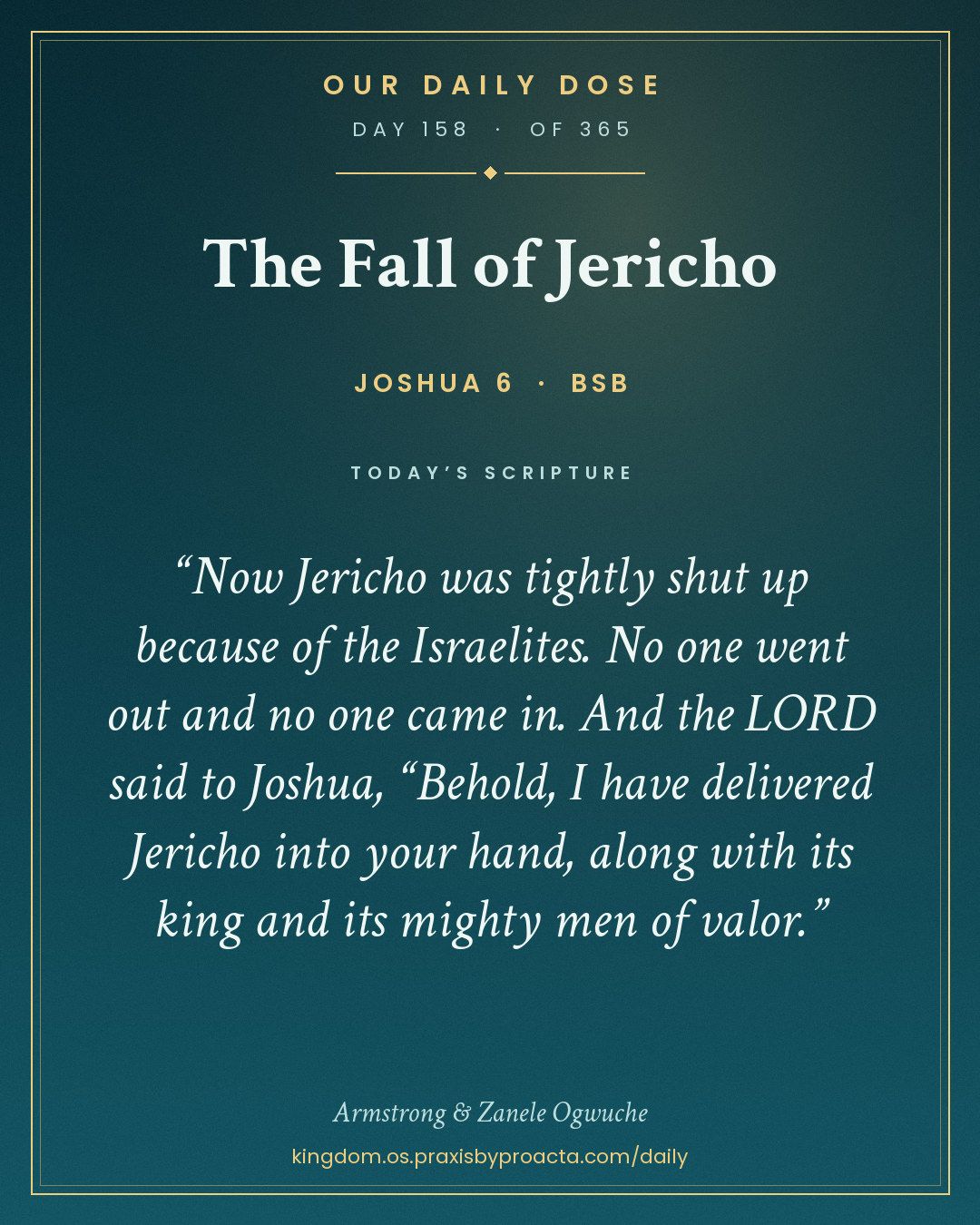 The Fall of Jericho, Joshua 6
