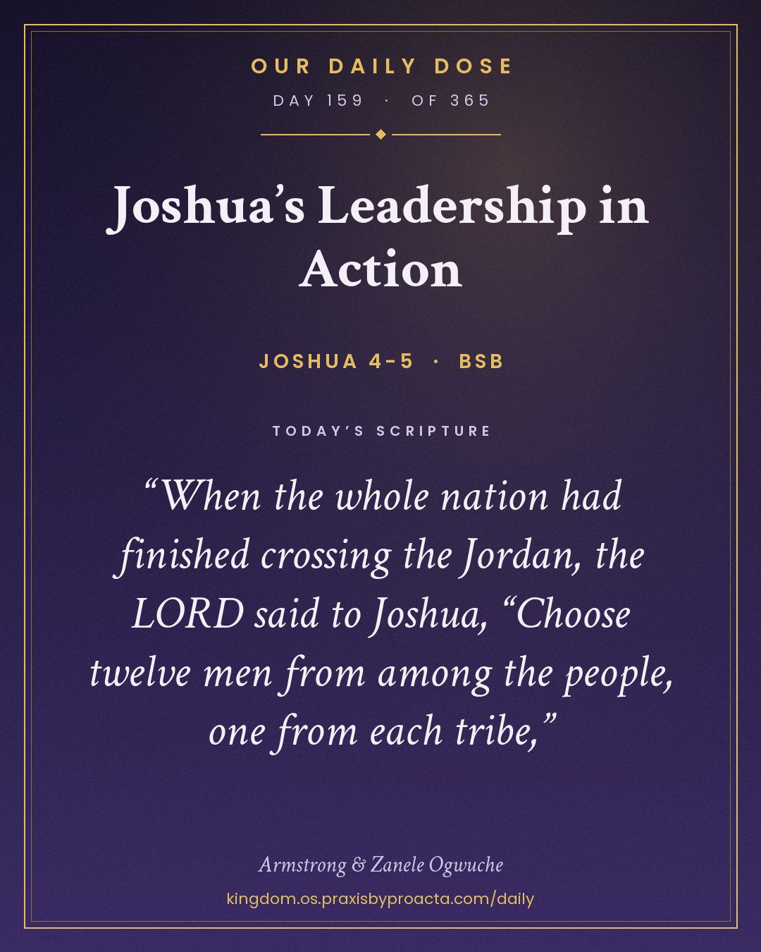 Joshua’s Leadership in Action, Joshua 4-5