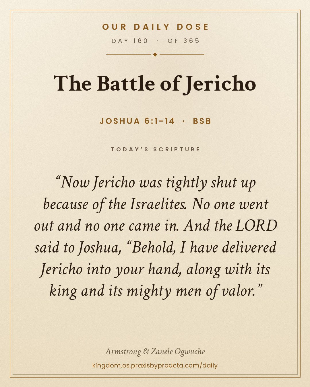 The Battle of Jericho, Joshua 6:1-14