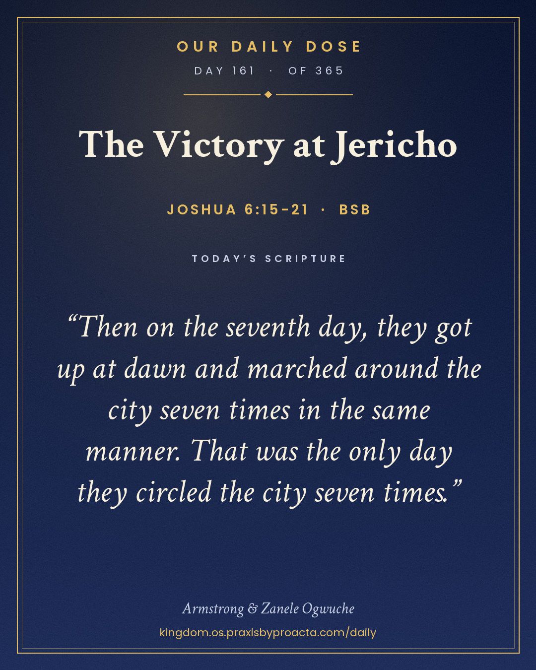 The Victory at Jericho, Joshua 6:15-21
