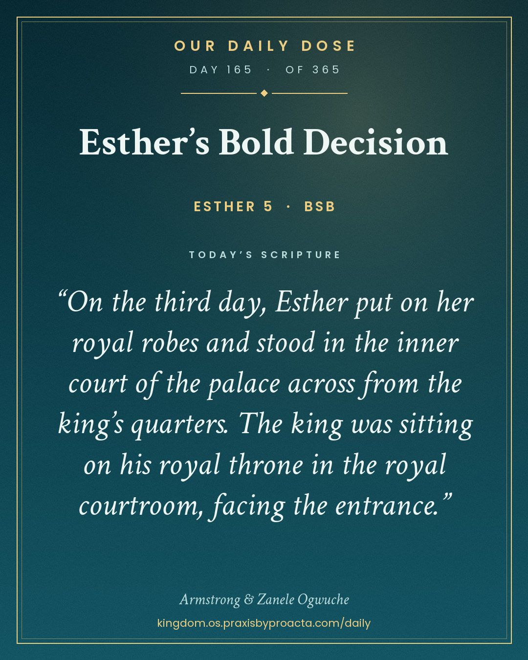Esther’s Bold Decision, Esther 5