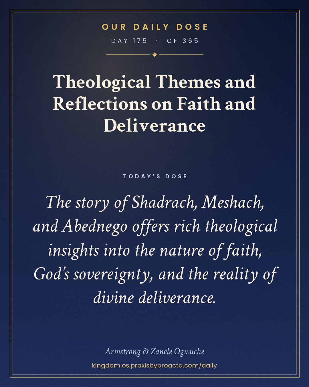 Theological Themes and Reflections on Faith and Deliverance, 